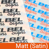 Matt Satin finish example with black and also blue ornage colours dry transfers