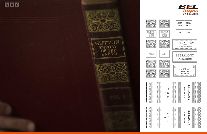 Book Prop in TV series The Other Bennet Sister Gold Dry Transfers
