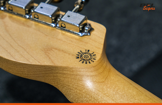 Proudly Made In Yorkshire on the guitars